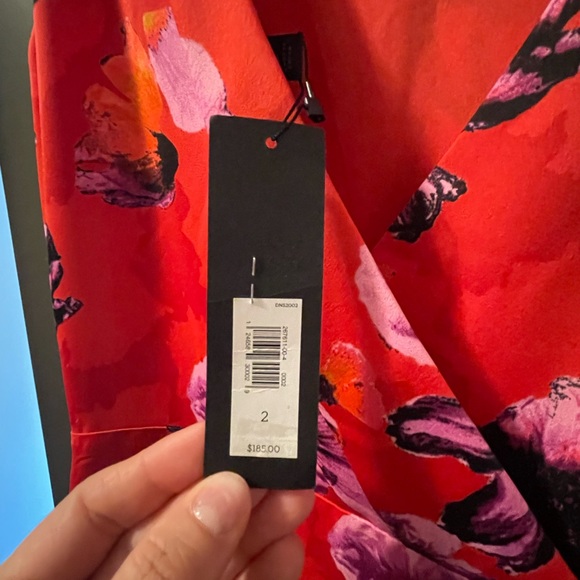 Banana Republic, Size 2, red floral dress - Picture 3 of 4